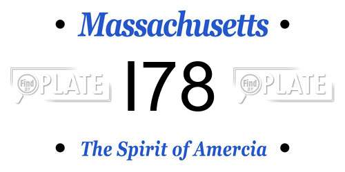 I78 Massachusetts License Plate