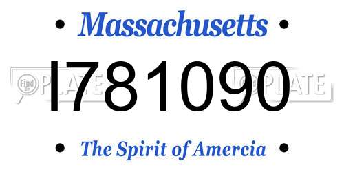 I781090 Massachusetts License Plate