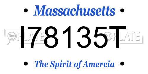 I78135T Massachusetts License Plate