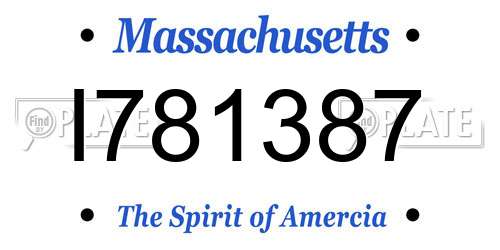 I781387 Massachusetts License Plate