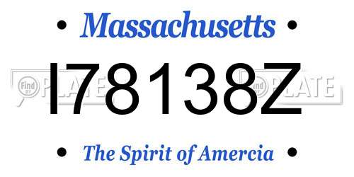 I78138Z Massachusetts License Plate