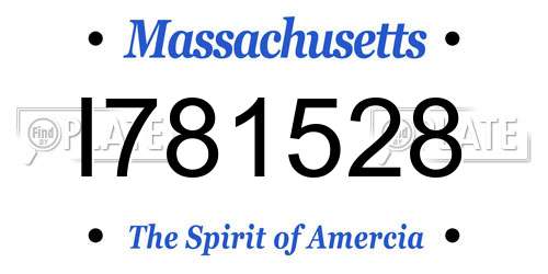 I781528 Massachusetts License Plate