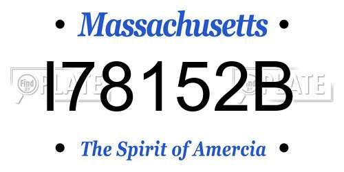 I78152B Massachusetts License Plate