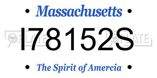 I78152S Massachusetts License Plate