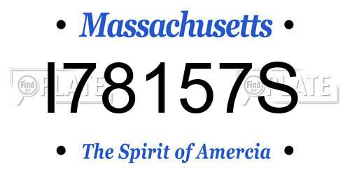 I78157S Massachusetts License Plate