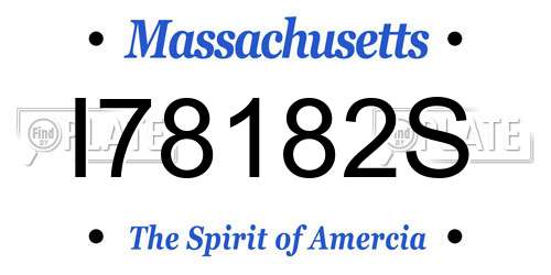 I78182S Massachusetts License Plate