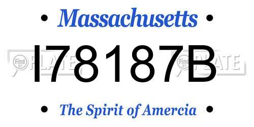 I78187B Massachusetts License Plate