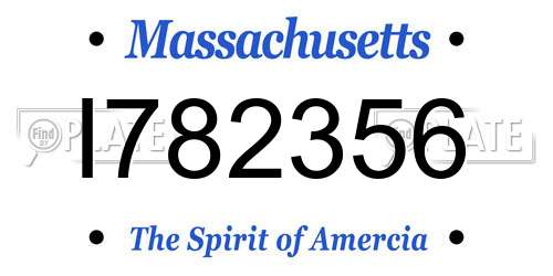 I782356 Massachusetts License Plate