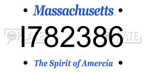 I782386 Massachusetts License Plate