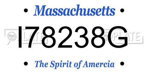 I78238G Massachusetts License Plate