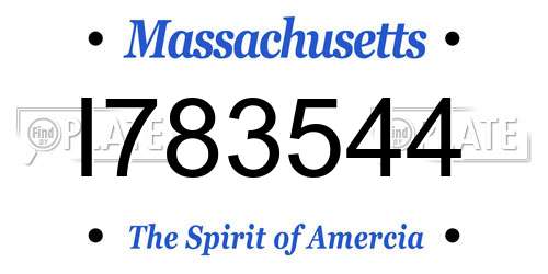 I783544 Massachusetts License Plate