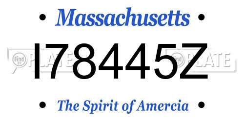 I78445Z Massachusetts License Plate