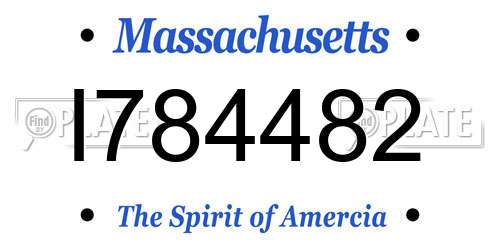 I784482 Massachusetts License Plate