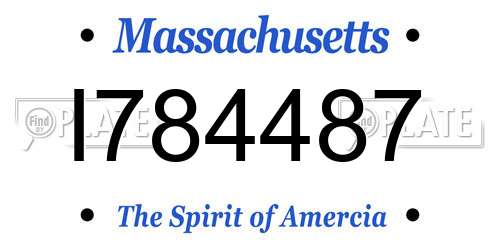 I784487 Massachusetts License Plate