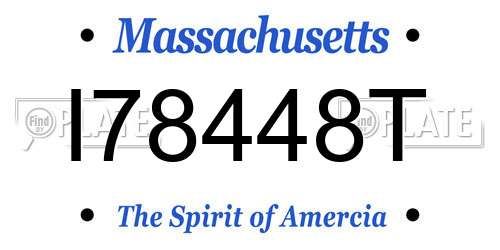 I78448T Massachusetts License Plate