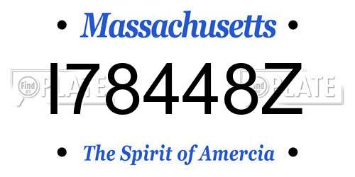 I78448Z Massachusetts License Plate
