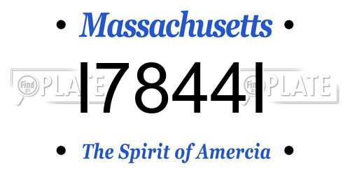 I7844I Massachusetts License Plate