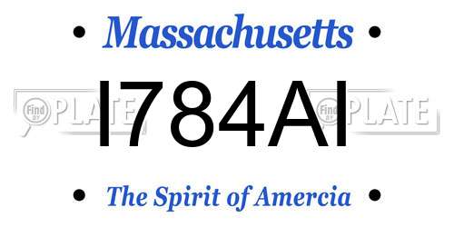 I784AI Massachusetts License Plate