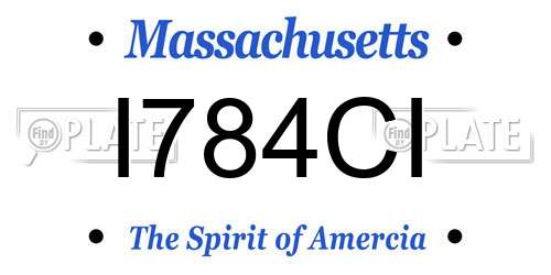 I784CI Massachusetts License Plate