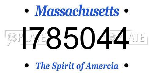 I785044 Massachusetts License Plate