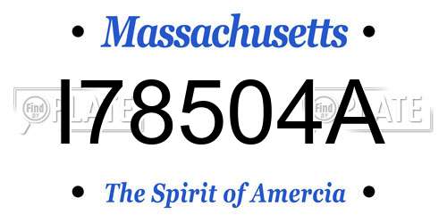 I78504A Massachusetts License Plate