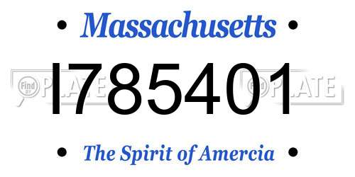 I785401 Massachusetts License Plate