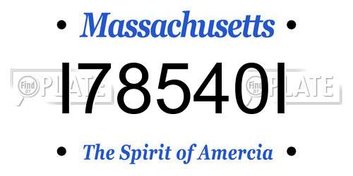 I78540I Massachusetts License Plate