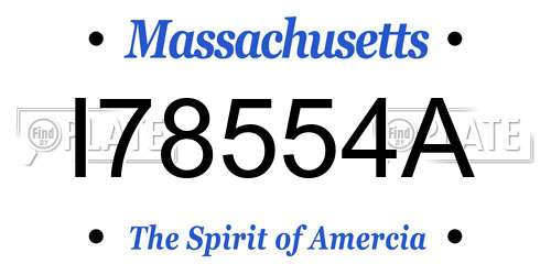 I78554A Massachusetts License Plate