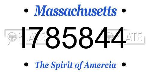 I785844 Massachusetts License Plate