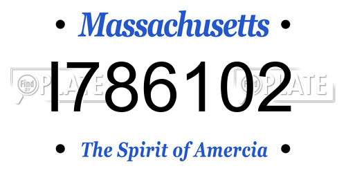 I786102 Massachusetts License Plate
