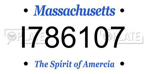 I786107 Massachusetts License Plate