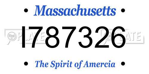 I787326 Massachusetts License Plate