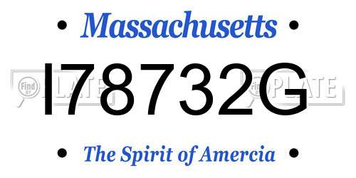 I78732G Massachusetts License Plate