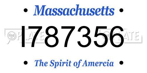 I787356 Massachusetts License Plate