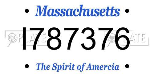 I787376 Massachusetts License Plate