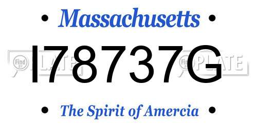 I78737G Massachusetts License Plate