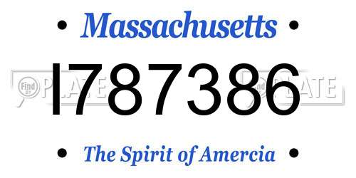 I787386 Massachusetts License Plate