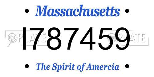 I787459 Massachusetts License Plate