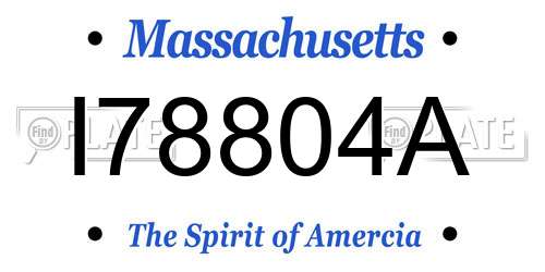 I78804A Massachusetts License Plate
