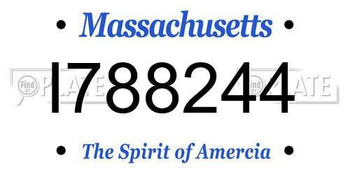 I788244 Massachusetts License Plate