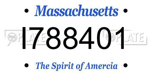 I788401 Massachusetts License Plate