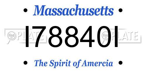 I78840I Massachusetts License Plate