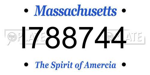 I788744 Massachusetts License Plate