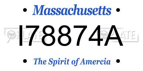 I78874A Massachusetts License Plate