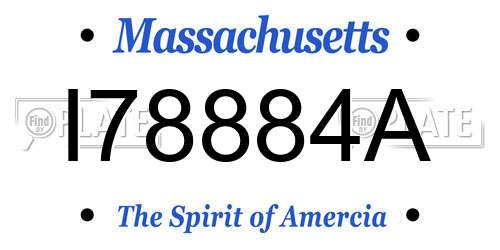 I78884A Massachusetts License Plate