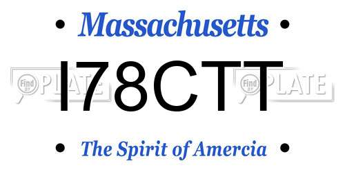 I78CTT Massachusetts License Plate
