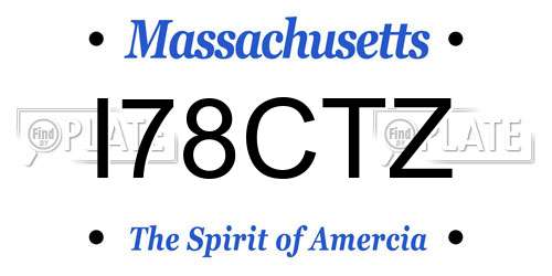I78CTZ Massachusetts License Plate