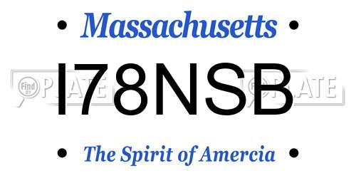 I78NSB Massachusetts License Plate