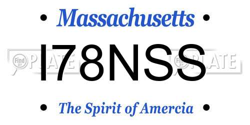 I78NSS Massachusetts License Plate