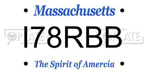 I78RBB Massachusetts License Plate